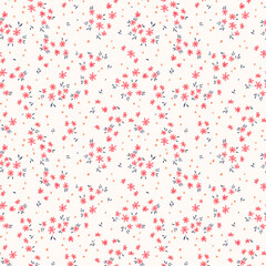 Cute hand drawn ditsy seamless pattern, lovely floral background, great for textiles, banners, wallpapers, wrapping - vector design