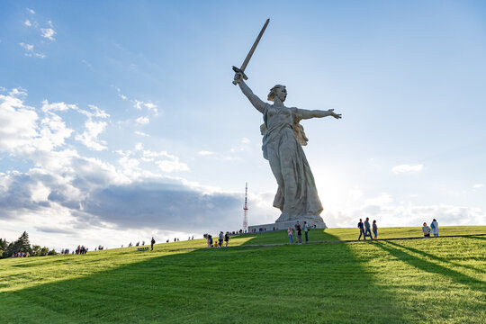 The Motherland Calls monuments at Mamayev Kurgan memorial complex in Volgograd