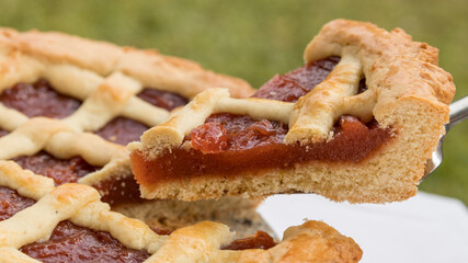 A piece of homemade pastafrola