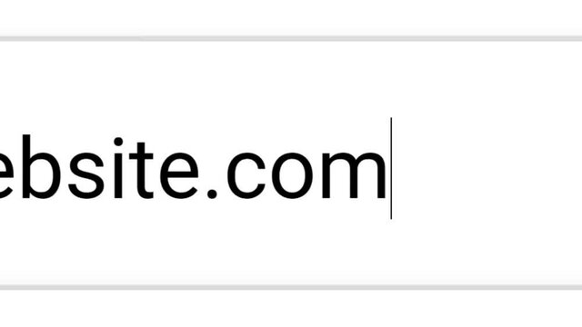 Typing .com Website Into Address Bar. Searching For Commercial Network Web Page. Searching The World Wide Web Internet on a Computer. Search for Web Address.