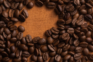 coffee beans with leather bottom