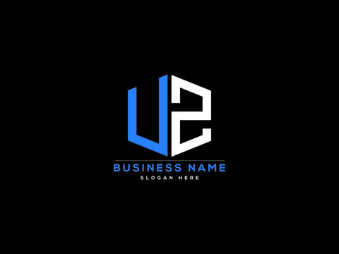 Letter UZ Logo, circle uz logo icon vector for business
