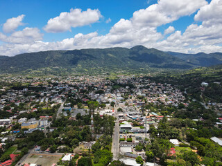 Jarabacoa aerial view, Dominican Republic, sunny day