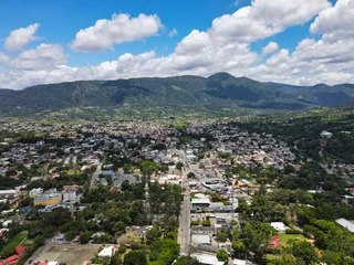 Gordijnen Jarabacoa aerial view, Dominican Republic, sunny day © Steven