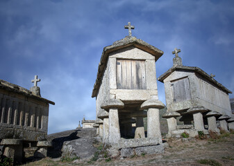 Fototapeta na wymiar Portuguese traditional stone granaries