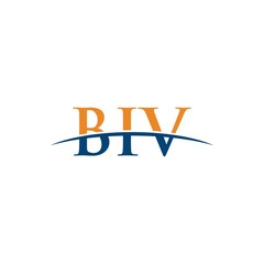 BIV initial overlapping movement swoosh horizon, logo design inspiration company