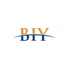 BIY initial overlapping movement swoosh horizon, logo design inspiration company