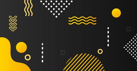 Abstract geometric background. Bauhaus, Memphis minimalist retro poster graphic vector illustration. Abstract trendy pattern of square and round shapes.