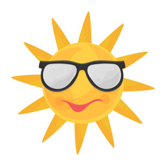 Sun wearing sunglasses Concept, Yellow  facial expression Smileys Vector Icon Design, Summer Spring activities Symbol, Hot Weather Sign, Warmest Season Elements Stock illustration