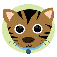  kitten face Cat vector cartoon character 