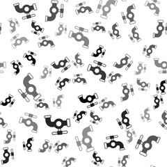 Black Water tap icon isolated seamless pattern on white background. Vector