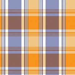 Orange Asymmetric Plaid textured Seamless Pattern
