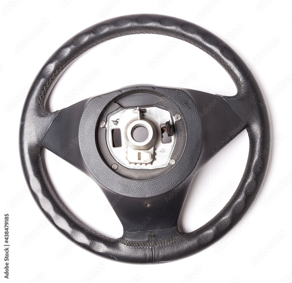 Poster Multifunction Leather Steering Wheel - Isolated 