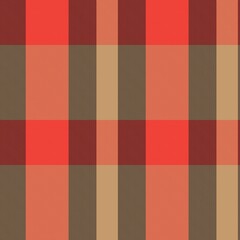 Orange Asymmetric Plaid textured Seamless Pattern
