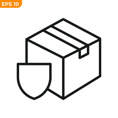 safe packaging icon symbol template for graphic and web design collection logo vector illustration
