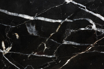 White pattern structure of black Marquina marble texture background for interior or product design.