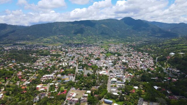 Jarabacoa aerial footage, Dominican Republic, sunny day