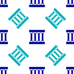 Blue Prison window icon isolated seamless pattern on white background. Vector