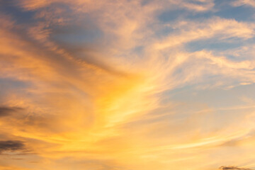 Naklejka na ściany i meble orange and blue sky background in the evening or dusk