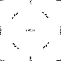 Fototapeta premium Seamless pattern of repeated black brexit symbols. Elements are evenly spaced and some are rotated. Vector illustration on white background