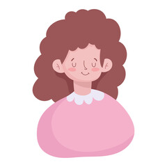 brunette girl cartoon