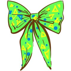 Bow cartoon vector, cute ribbon bowtie flat icon