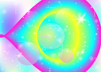 Fluid dynamic background with vibrant rainbow gradients. Dynamic hologram. Holographic cosmos.