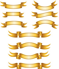 Kollektion von zehn weißgoldenen Banderolen