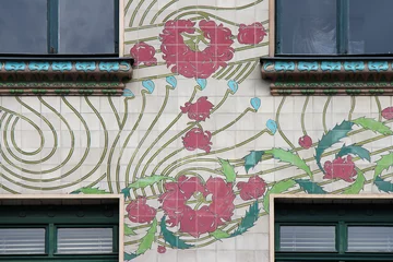 Fotobehang art nouveau building (majolikahaus) in vienna (austria)  © frdric