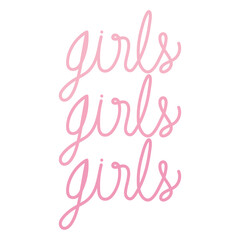 girls hand drawn text