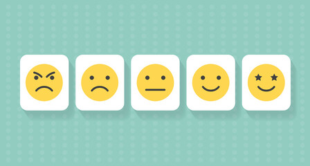customer review emoticons feedback- vector illustration