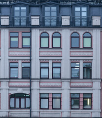 texture of a building with several windows