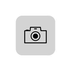 Photo camera flat icon logo, focus sign - vector. Vector illustration
