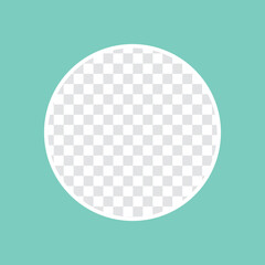 circular shaped hole on transparent background with frame for text. Vector illustration