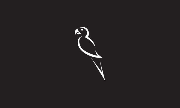 modern shape perch bird parrot logo vector icon illustration design