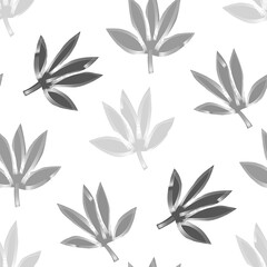 Stylized leaves Seamless Pattern.