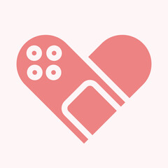 Medical plaster as heart shape. Medical protection concept