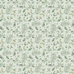Green foliage watercolor  pattern 