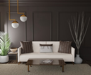 3d rendering of a luxury room interior
