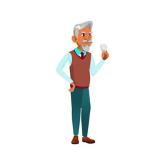 hispanic mature adult man drinking coffee in cafeteria cartoon vector. hispanic mature adult man drinking coffee in cafeteria character. isolated flat cartoon illustration