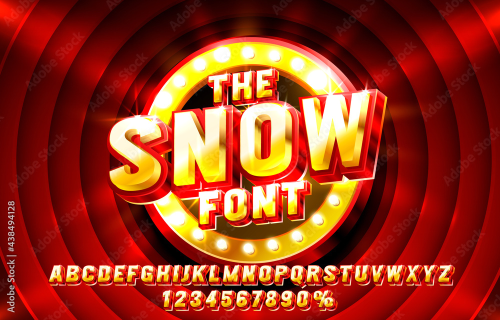 Fototapete show font set collection, letters and numbers symbol. vector