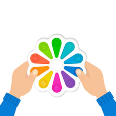 Popular Antistress toy  Pop it. Vector illustration.