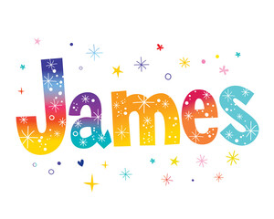 James boy name unique lettering design