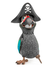 parrot cartoon is standing up and smiling