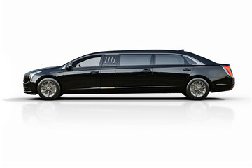 3d render of luxury limousine on white background