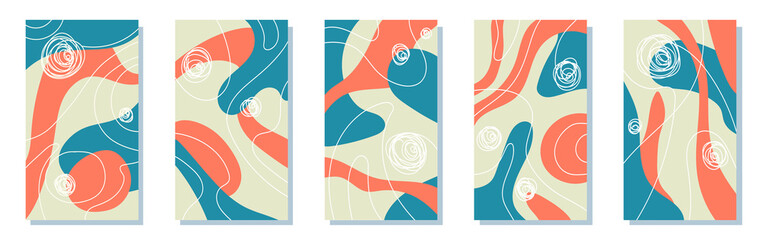 Abstract background for social networks Funny doodles, pattern for background with symbols and colors Place for an inscription vector stock illustration Modern vector pattern Brochure cover template
