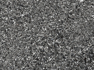 Background texture of small sea pebbles.  Gray sea pebbles, top view, copy space.