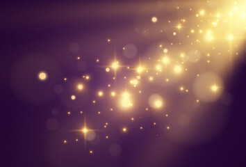 Bright beautiful star.Vector illustration of a light effect on a transparent background.