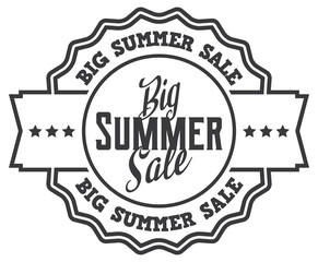 Big Summer Sale. Vector Black Seal.