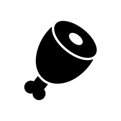 Meat leg vector flat glyph icon. Farm animal sign